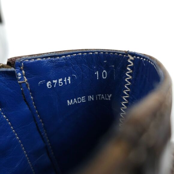 Mark Nason LIMITED EDITION Rock Lives Dragon Embroidered Brown Leather Boots 10 - Picture 11 of 13